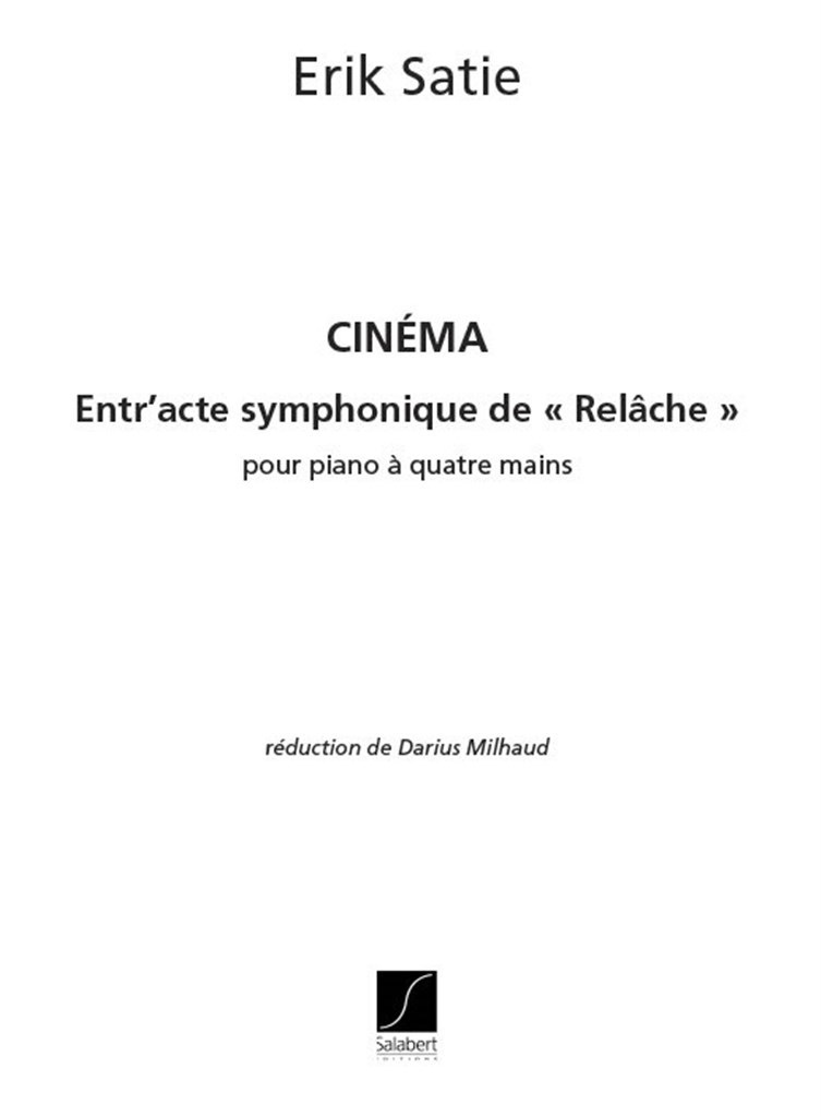 Cinema Piano 4 Mains Reduction (Milhaud)